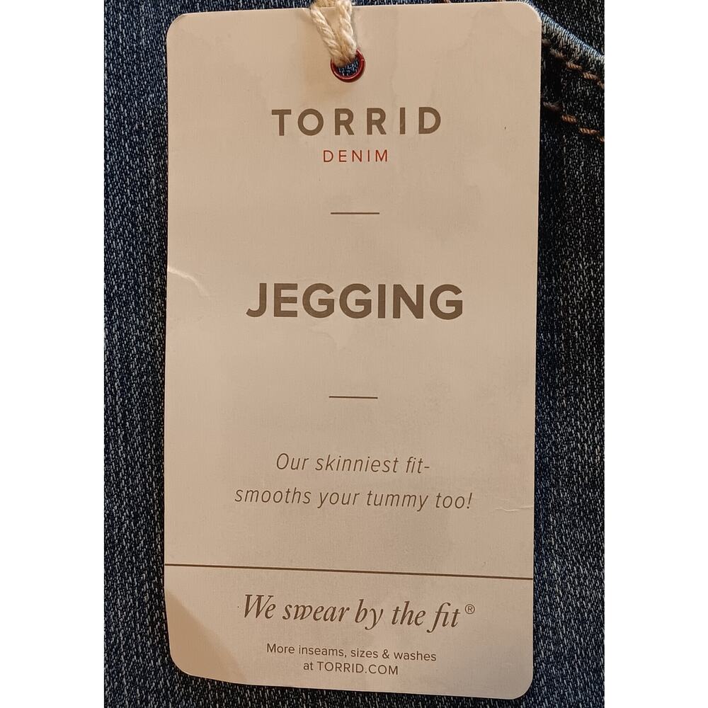 Torrid NEW Denim Jeggings 24T Raw Hem Inseam 28" Rise 12" - Picture 5 of 9